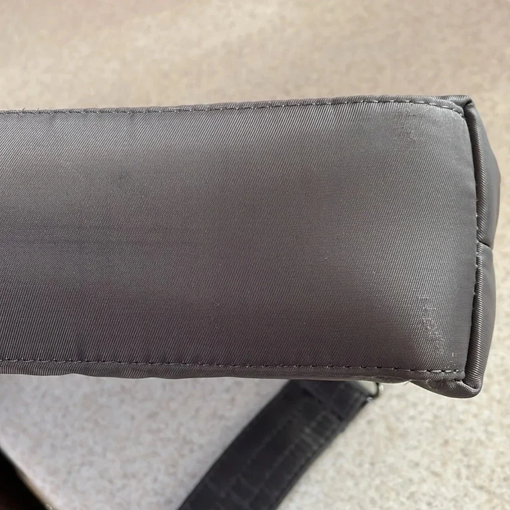 Lug Soar Gunmetal crossbody Quilted shimmer iridescent magnetic close adjustable
